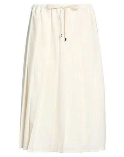 Brunello Cucinelli Woman Midi Skirt Ivory Size 2 Polyester, Virgin Wool In White