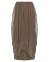 Brunello Cucinelli Woman Midi Skirt Khaki Size 6 Polyester In Beige