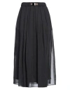 Brunello Cucinelli Lignite Silk Midi Skirt In Grey
