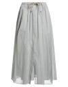Brunello Cucinelli Woman Midi Skirt Light Grey Size 6 Cotton, Ecobrass In Gray