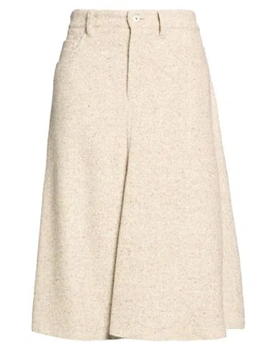 Brunello Cucinelli Woman Midi Skirt Sand Size 2 Virgin Wool, Silk, Polyamide In Multi