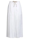 Brunello Cucinelli Woman Midi Skirt White Size 10 Cotton, Ecobrass In White
