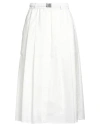 Brunello Cucinelli Woman Midi Skirt White Size 8 Cotton, Polyamide, Brass In White