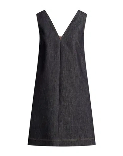 Brunello Cucinelli Woman Mini Dress Blue Size Xs Cotton In Black
