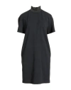 Brunello Cucinelli Woman Mini Dress Charcoal Size L Cotton, Elastane, Ecobrass