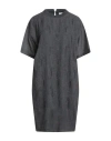 Brunello Cucinelli Woman Mini Dress Charcoal Size M Virgin Wool, Cotton, Elastane In Gray