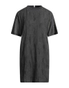 Brunello Cucinelli Woman Mini Dress Charcoal Size S Virgin Wool, Wool, Mohair Wool, Polyamide In Gray