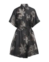 Brunello Cucinelli Silk Shirtdress In Grey