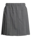 Brunello Cucinelli Woman Mini Skirt Grey Size 8 Polyester, Virgin Wool In Gray