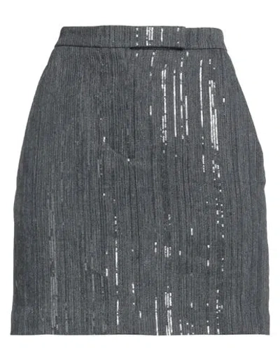 Brunello Cucinelli Woman Mini Skirt Lead Size 6 Linen, Cotton, Polyester In Grey