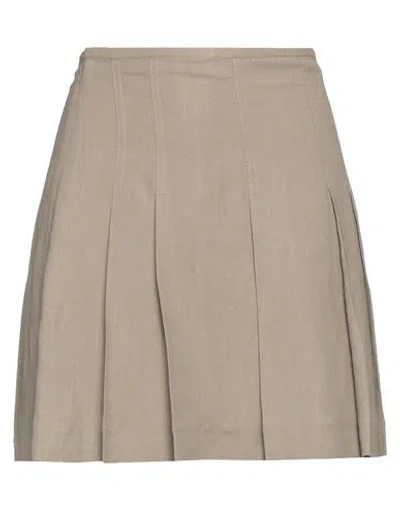 Brunello Cucinelli Woman Mini Skirt Light Brown Size 6 Viscose, Linen In Beige