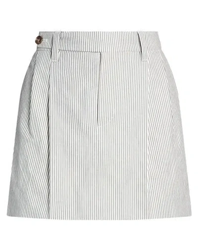 Brunello Cucinelli Woman Mini Skirt Navy Size 2 Cotton, Linen In Blue