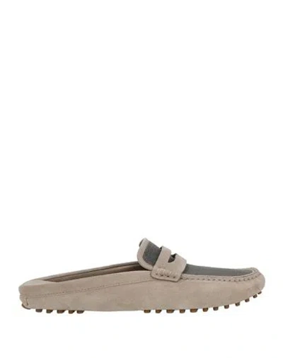 Brunello Cucinelli Woman Mules & Clogs Grey Size 7 Leather In Gray