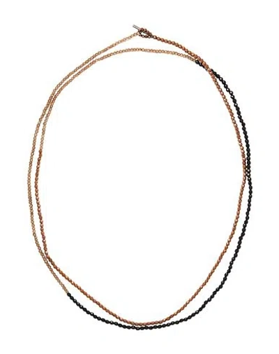 Brunello Cucinelli Woman Necklace Black Size - Hematite, Agate, Quartz, 925/1000 Silver