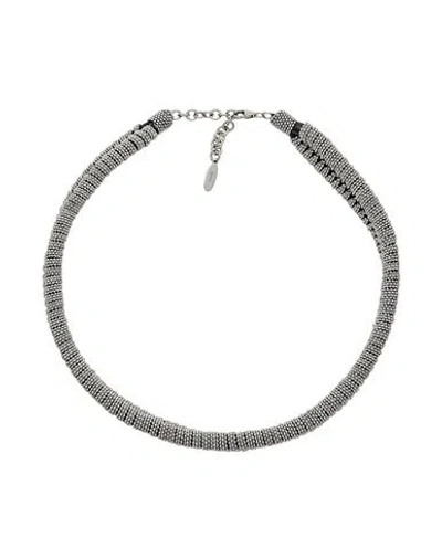 Brunello Cucinelli Woman Necklace Grey Size - Metal