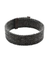 Brunello Cucinelli Woman Necklace Grey Size L Metal, Textile Fibers, Leather In Grey
