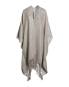 Brunello Cucinelli Woman Overcoat & Trench Coat Beige Size Onesize Linen, Polyester, Metallic Fiber, In Brown