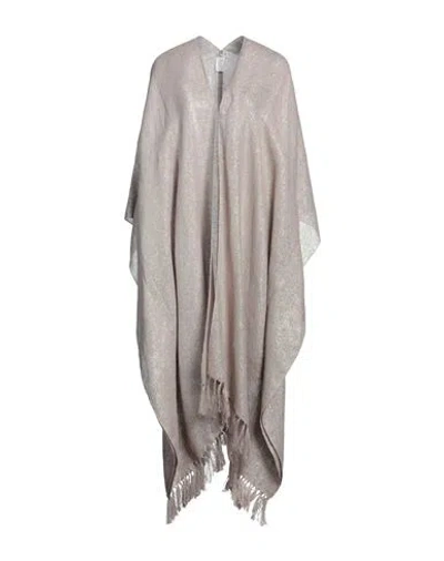 Brunello Cucinelli Woman Cape Blush Size Onesize Linen, Polyester, Metallic Fiber, Polyamide In Pink