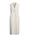 Brunello Cucinelli Woman Overcoat & Trench Coat Ivory Size 6 Cotton, Linen, Elastane, Brass, Ecobras In White