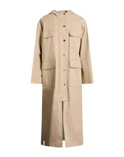 Brunello Cucinelli Woman Overcoat & Trench Coat Sand Size 4 Cotton, Polyamide, Polyurethane, Brass In Neutral