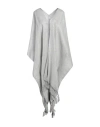 Brunello Cucinelli Woman Cape Silver Size Onesize Linen, Polyester, Metallic Fiber, Polyamide