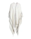 Brunello Cucinelli Woman Cape White Size Onesize Linen In White
