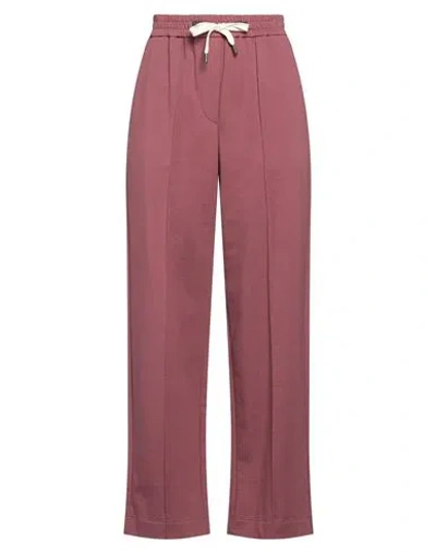 Brunello Cucinelli Woman Pants Antique Rose Size M Cotton, Elastane, Brass In Pink