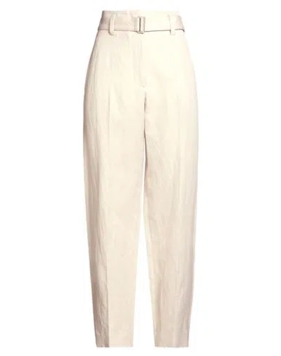 Brunello Cucinelli Woman Pants Beige Size 10 Cotton, Linen, Brass In Neutral