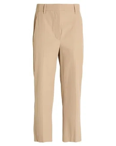 BRUNELLO CUCINELLI BRUNELLO CUCINELLI WOMAN PANTS BEIGE SIZE 10 VIRGIN WOOL, COTTON