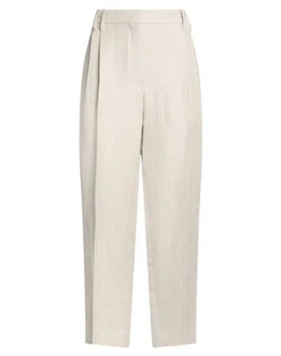 Brunello Cucinelli Woman Pants Beige Size 4 Linen In Sand