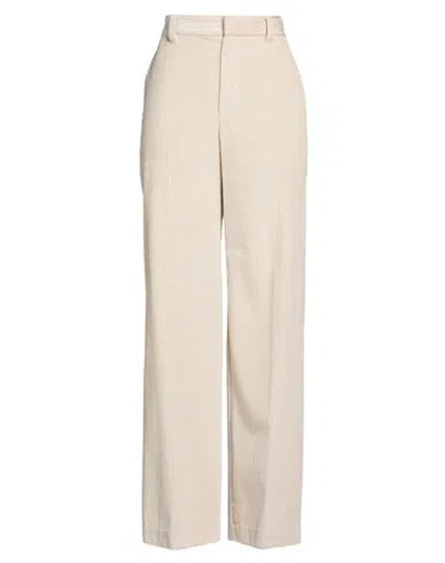 Brunello Cucinelli Woman Pants Beige Size 8 Cotton, Ecobrass, Leather In Neutral