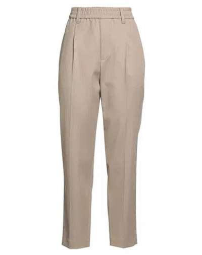 Brunello Cucinelli Woman Pants Beige Size 8 Cotton, Elastane, Ecobrass In Neutral