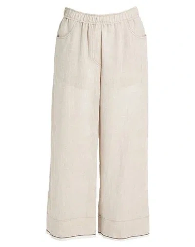 Brunello Cucinelli Woman Pants Beige Size L Linen In Neutral