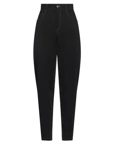 Brunello Cucinelli Woman Pants Black Size 6 Cotton, Polyamide, Elastane In Black