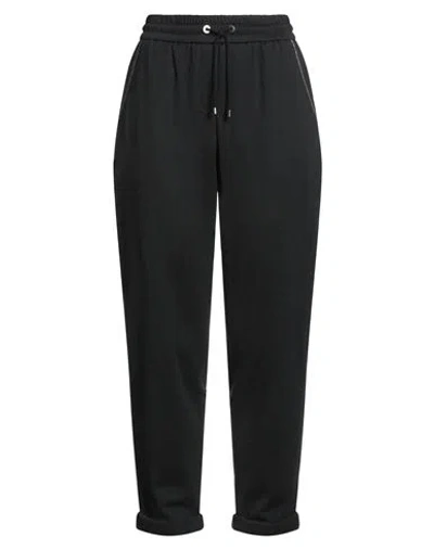 BRUNELLO CUCINELLI BRUNELLO CUCINELLI WOMAN PANTS BLACK SIZE L COTTON, SILK, POLYAMIDE, BRASS