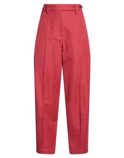 Brunello Cucinelli Woman Pants Brick Size 4 Cotton, Linen In Multi