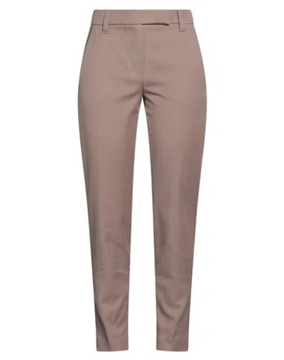 Brunello Cucinelli Woman Pants Light Brown Size 16 Cotton, Elastane, Brass In Beige