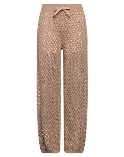 Brunello Cucinelli Woman Pants Camel Size S Cotton, Linen, Silk In Beige