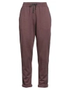 Brunello Cucinelli Woman Pants Chocolate Brown Size M Cotton, Silk, Polyamide, Ecobrass