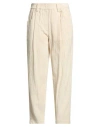 Brunello Cucinelli Woman Pants Cream Size 10 Cotton, Elastane In Neutral