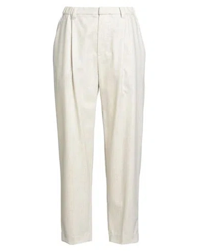 Brunello Cucinelli Woman Pants Cream Size 12 Virgin Wool, Cashmere