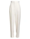Brunello Cucinelli Woman Pants Cream Size 12 Virgin Wool In Animal Print