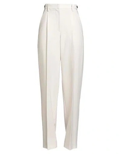 Brunello Cucinelli Woman Pants Cream Size 12 Virgin Wool In Animal Print