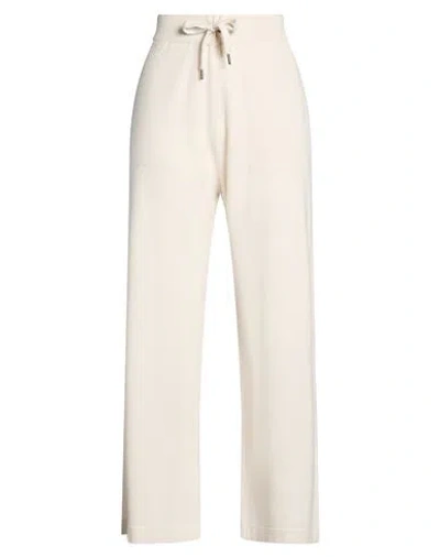 Brunello Cucinelli Woman Pants Cream Size L Virgin Wool, Cashmere, Silk, Brass In Neutral