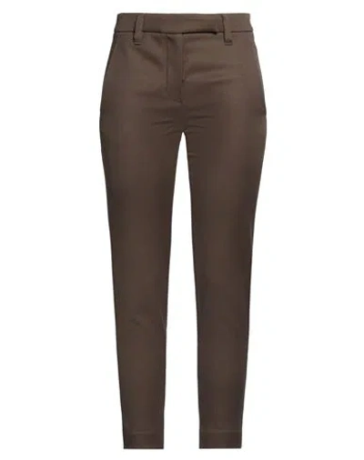 Brunello Cucinelli Woman Pants Dark Green Size 8 Cotton, Elastane
