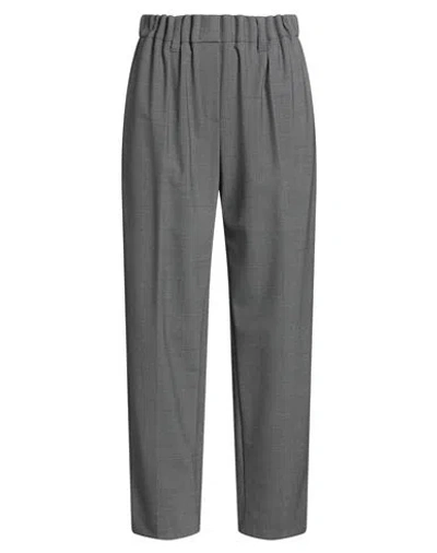 Brunello Cucinelli Woman Pants Grey Size 12 Virgin Wool, Polyamide, Elastane, Polyester In Gray