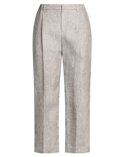 Brunello Cucinelli Woman Pants Grey Size 4 Hemp, Linen, Brass In Red