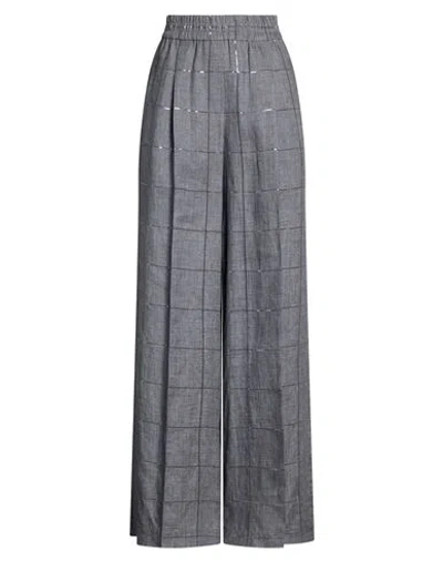 Brunello Cucinelli Woman Pants Grey Size 4 Linen In Gray
