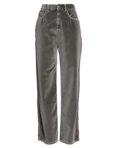 Brunello Cucinelli Woman Pants Grey Size 6 Cotton In Gray