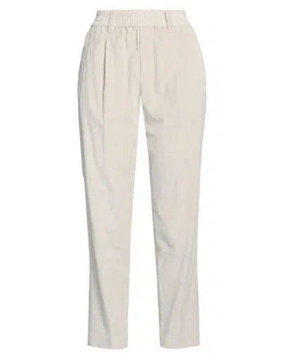 Brunello Cucinelli Cropped Cotton-blend Tapered Pants In Grey